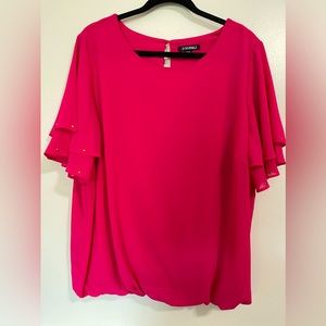 Flared cap sleeved blouse